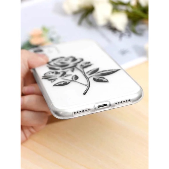 Black Rose Print iPhone 11 Pro Max Case 🖤 - Picture 4 of 17